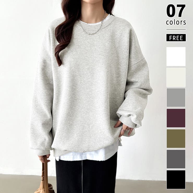 ゆるっとオーバーサイズ スウェット ボリューム袖トレーナー