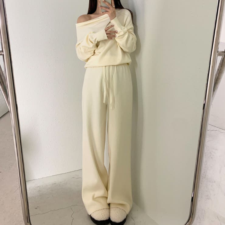 オフショルダー セットアップ ニット | COCOMOMO | 詳細画像13 