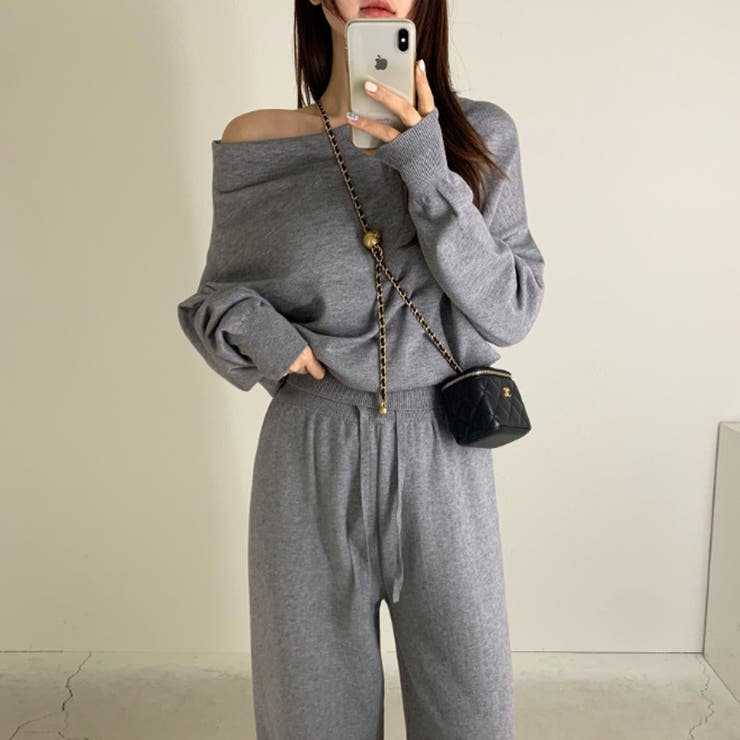 オフショルダー セットアップ ニット | COCOMOMO | 詳細画像2 