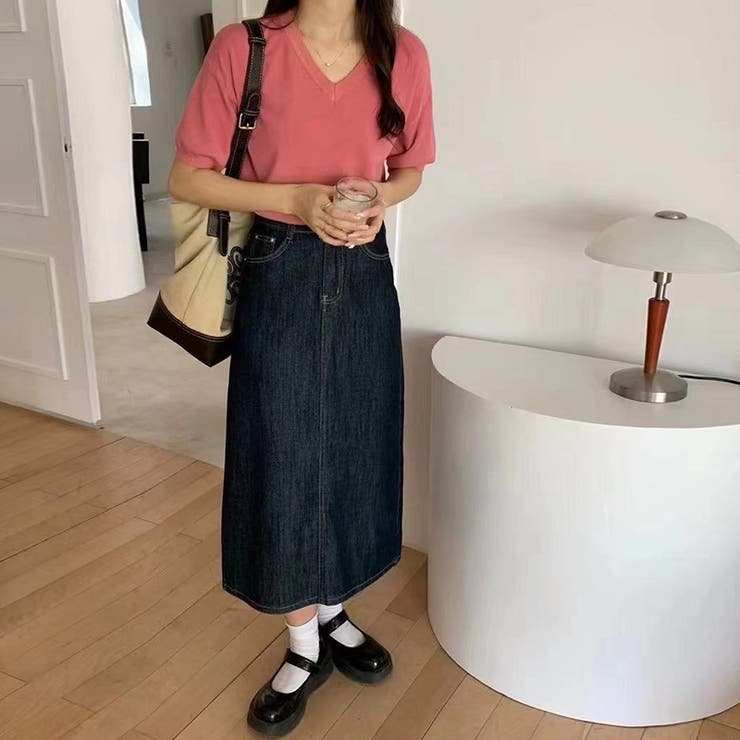 vネックニット 半袖ニット オフィスカジュアル | COCOMOMO | 詳細画像34 