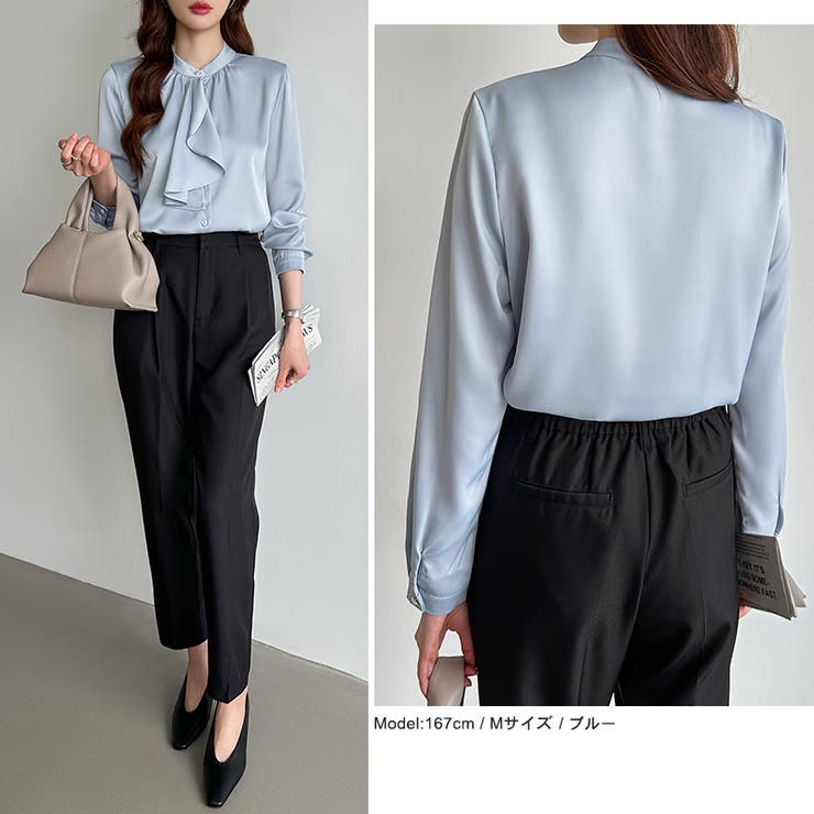 ボウタイブラウス スカーフタイブラウス オフィスカジュアル | COCOMOMO | 詳細画像11 