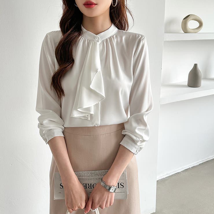 ボウタイブラウス スカーフタイブラウス オフィスカジュアル | COCOMOMO | 詳細画像16 