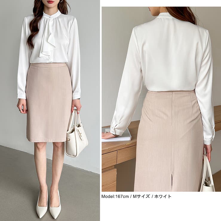 ボウタイブラウス スカーフタイブラウス オフィスカジュアル | COCOMOMO | 詳細画像18 