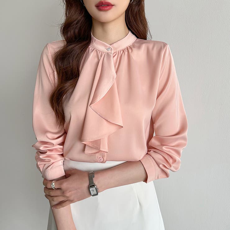 ボウタイブラウス スカーフタイブラウス オフィスカジュアル | COCOMOMO | 詳細画像1 