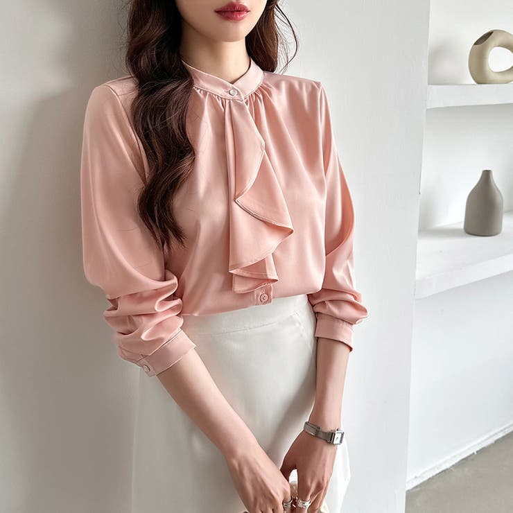 ボウタイブラウス スカーフタイブラウス オフィスカジュアル | COCOMOMO | 詳細画像3 