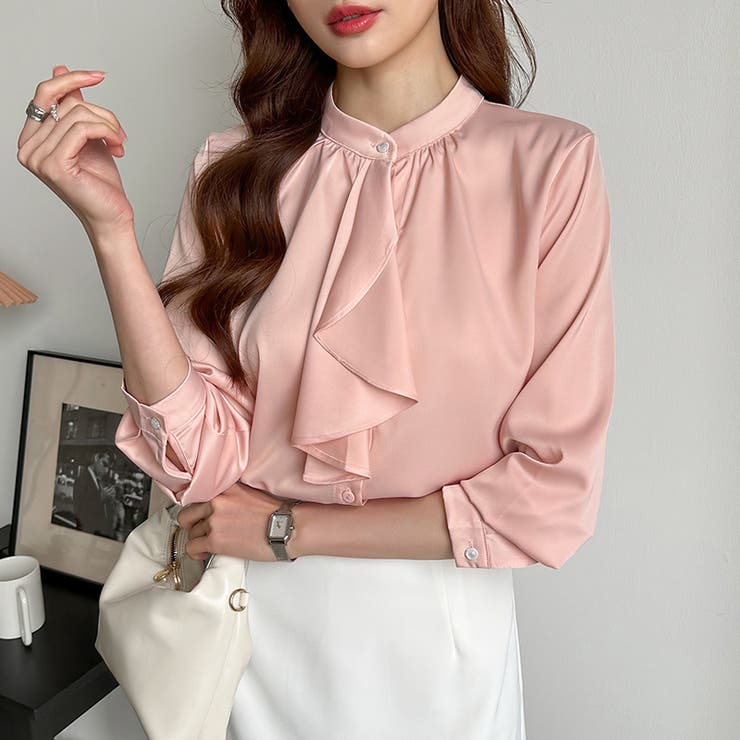 ボウタイブラウス スカーフタイブラウス オフィスカジュアル | COCOMOMO | 詳細画像6 