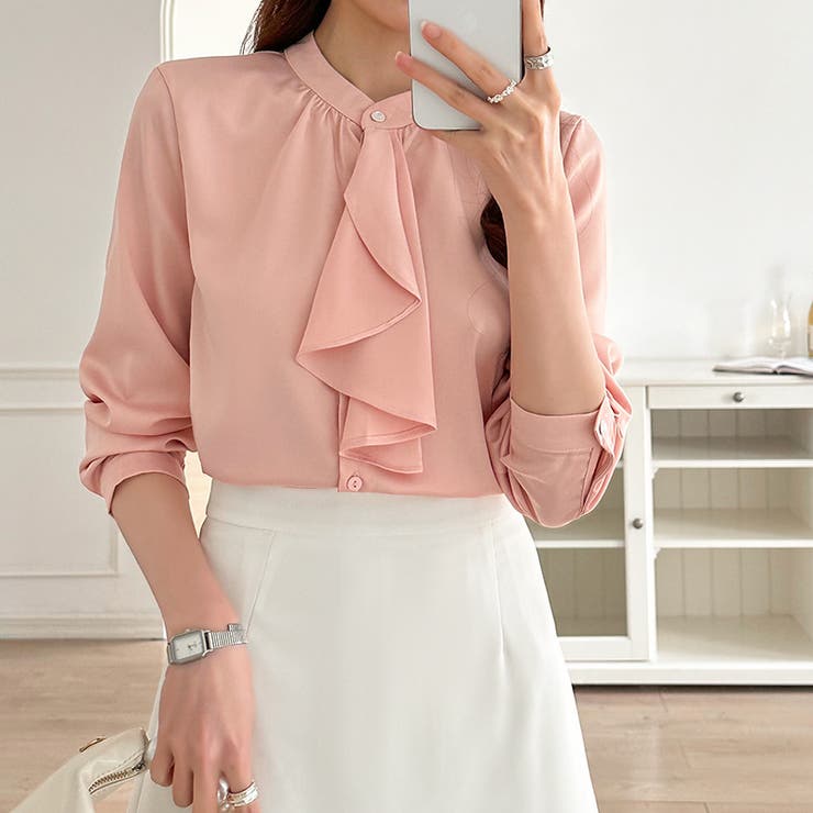 ボウタイブラウス スカーフタイブラウス オフィスカジュアル | COCOMOMO | 詳細画像7 