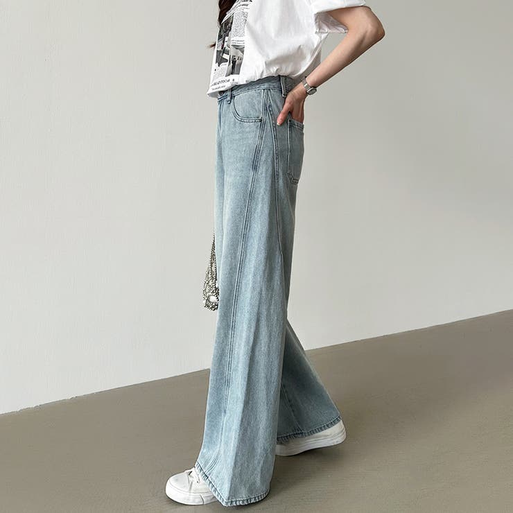 ストレートデニムパンツ デニムパンツ ワイドパンツ | COCOMOMO | 詳細画像14 