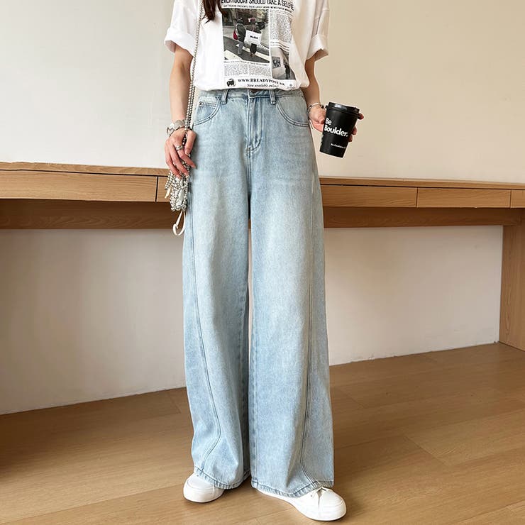 ストレートデニムパンツ デニムパンツ ワイドパンツ | COCOMOMO | 詳細画像15 