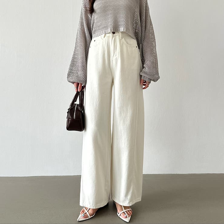 ストレートデニムパンツ デニムパンツ ワイドパンツ | COCOMOMO | 詳細画像16 