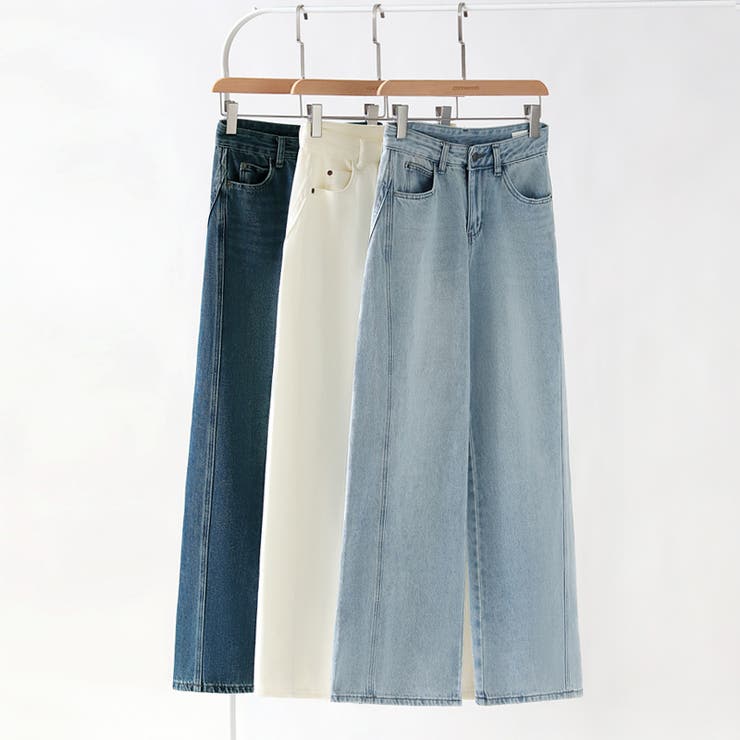 ストレートデニムパンツ デニムパンツ ワイドパンツ | COCOMOMO | 詳細画像22 