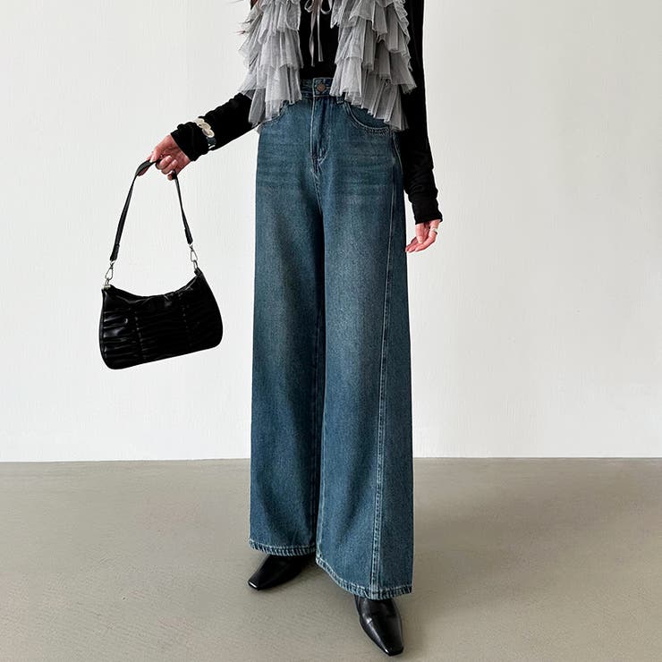 ストレートデニムパンツ デニムパンツ ワイドパンツ | COCOMOMO | 詳細画像6 