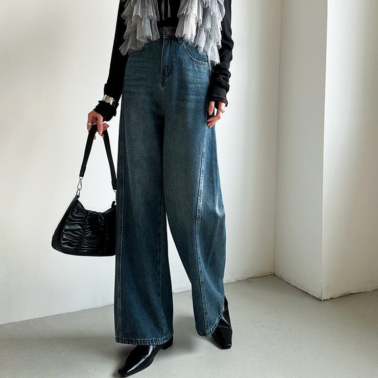 ストレートデニムパンツ デニムパンツ ワイドパンツ | COCOMOMO | 詳細画像8 