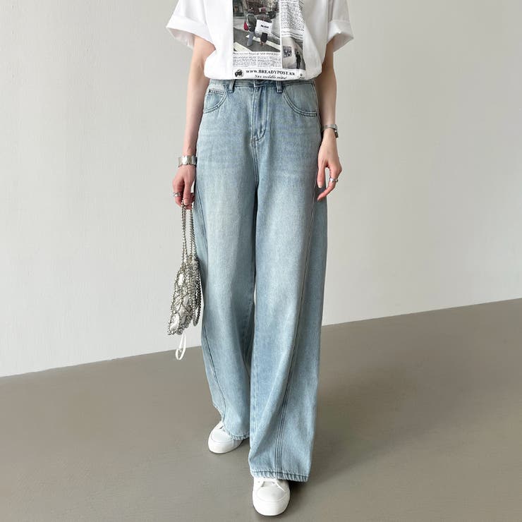 ストレートデニムパンツ デニムパンツ ワイドパンツ | COCOMOMO | 詳細画像9 