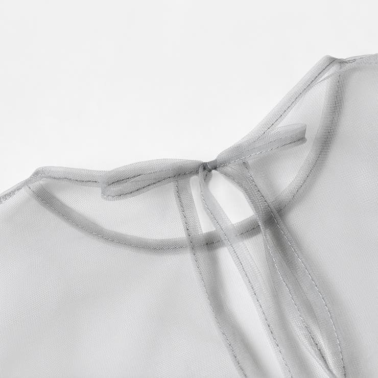 チュールワンピース レイヤードシアーワンピース ロングワンピース | COCOMOMO | 詳細画像20 