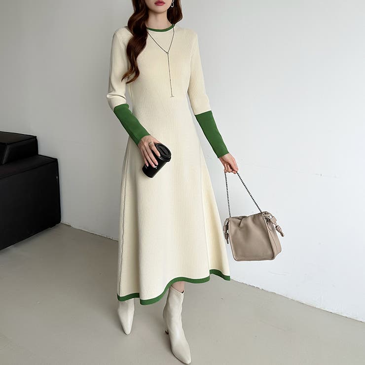 選べる2タイプAラインワンピース ワンピース スポンジニット | COCOMOMO | 詳細画像26