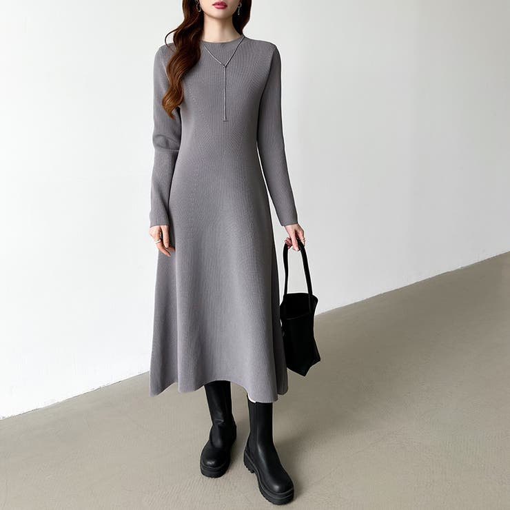 選べる2タイプAラインワンピース ワンピース スポンジニット | COCOMOMO | 詳細画像27