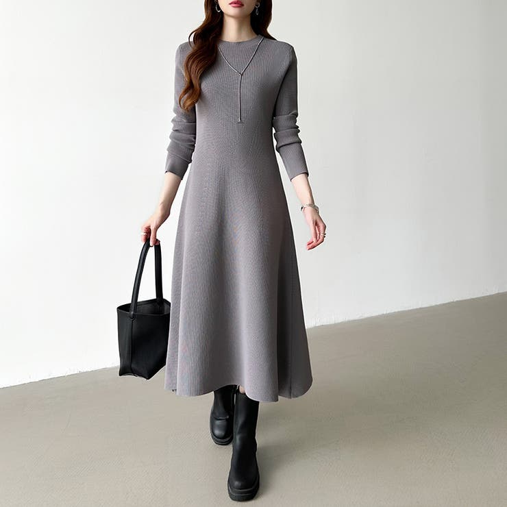 選べる2タイプAラインワンピース ワンピース スポンジニット | COCOMOMO | 詳細画像30