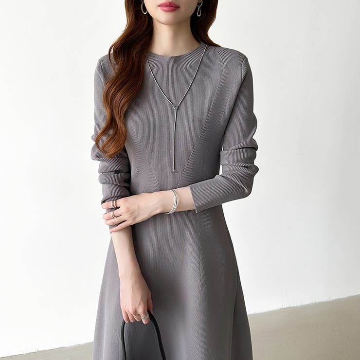 選べる2タイプAラインワンピース ワンピース スポンジニット | COCOMOMO | 詳細画像31