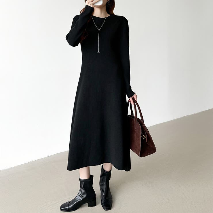 選べる2タイプAラインワンピース ワンピース スポンジニット | COCOMOMO | 詳細画像38