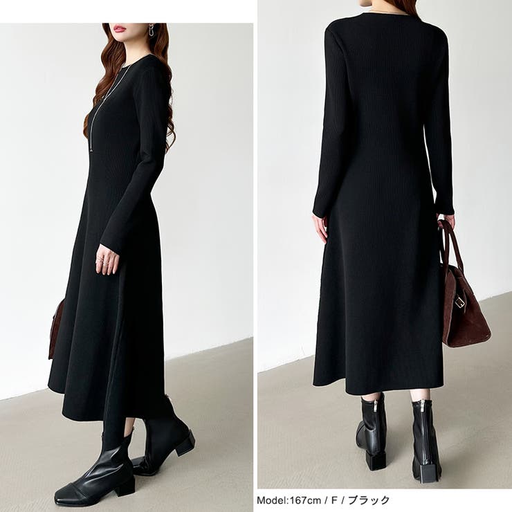 選べる2タイプAラインワンピース ワンピース スポンジニット | COCOMOMO | 詳細画像40