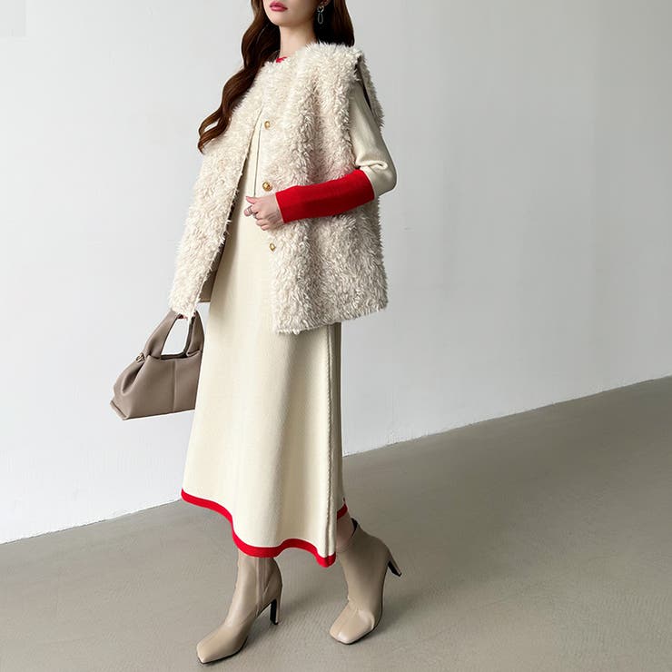 選べる2タイプAラインワンピース ワンピース スポンジニット | COCOMOMO | 詳細画像5