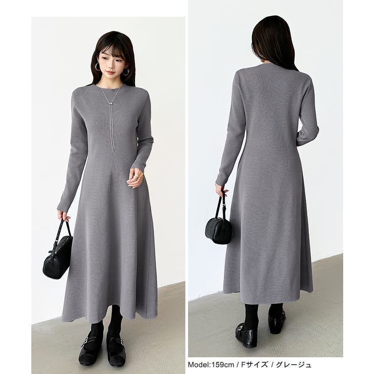 選べる2タイプAラインワンピース ワンピース スポンジニット | COCOMOMO | 詳細画像48 