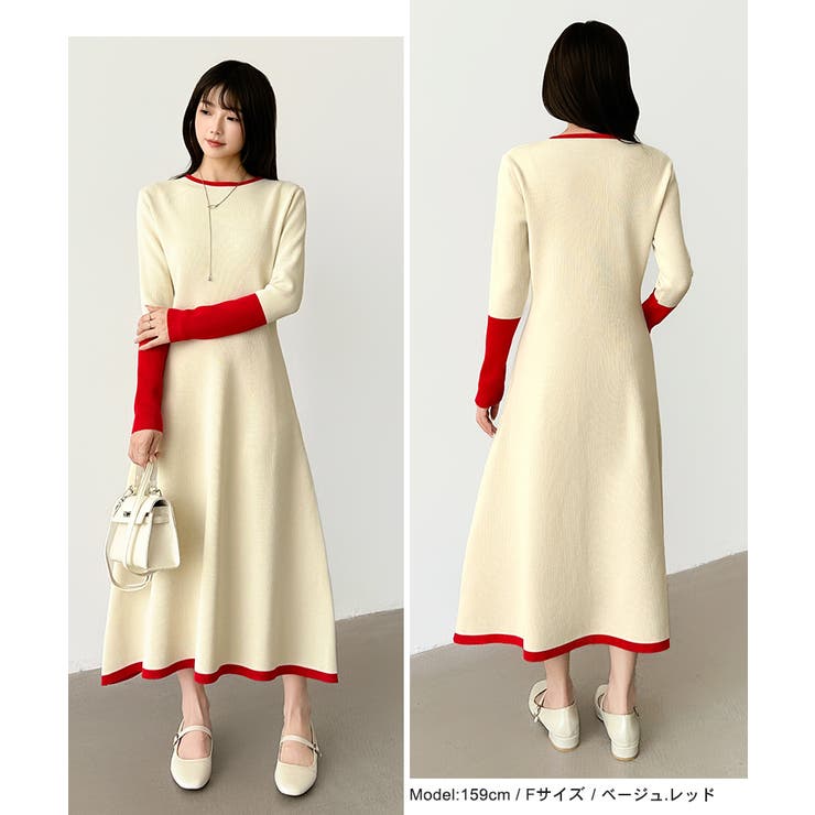 選べる2タイプAラインワンピース ワンピース スポンジニット | COCOMOMO | 詳細画像57 