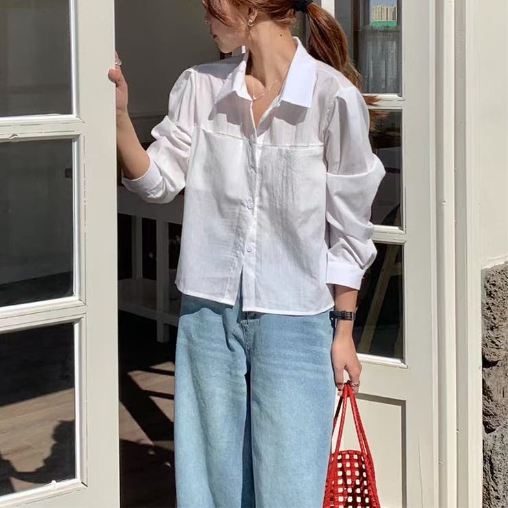 ショートシャツ 長袖シャツ 韓国ファッション | COCOMOMO | 詳細画像10 