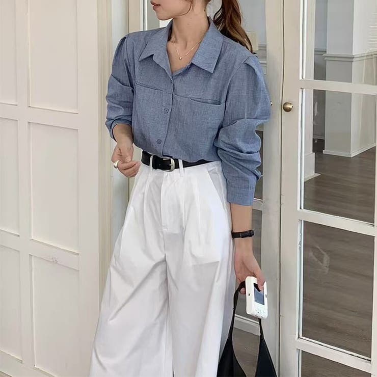 ショートシャツ 長袖シャツ 韓国ファッション | COCOMOMO | 詳細画像13 