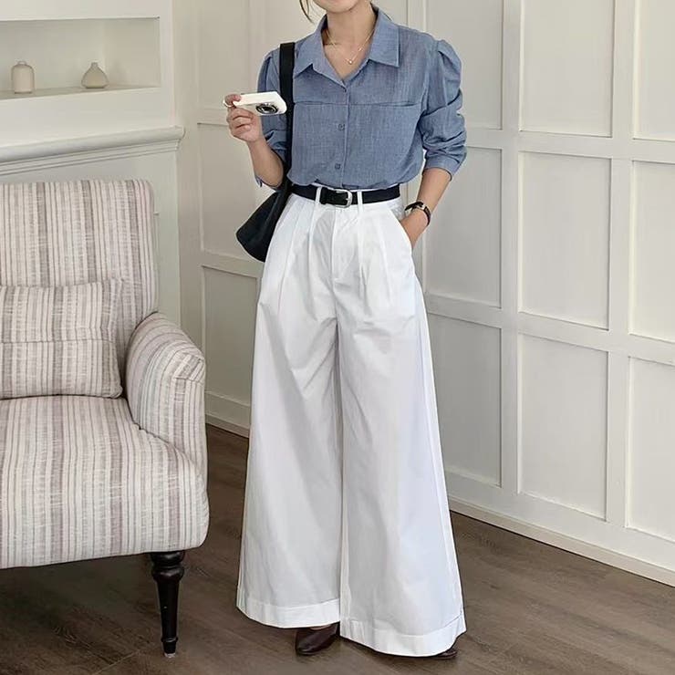 ショートシャツ 長袖シャツ 韓国ファッション | COCOMOMO | 詳細画像14 