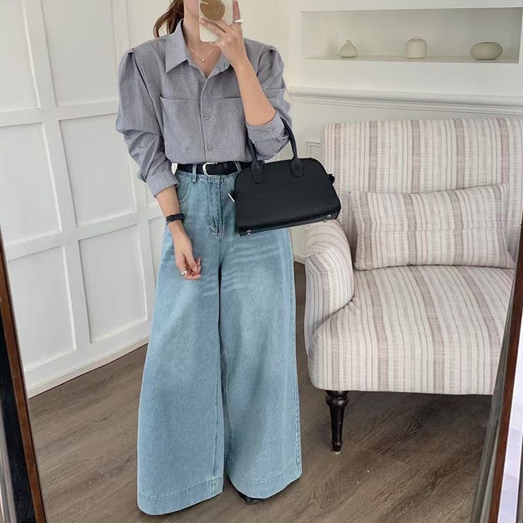 ショートシャツ 長袖シャツ 韓国ファッション | COCOMOMO | 詳細画像7 