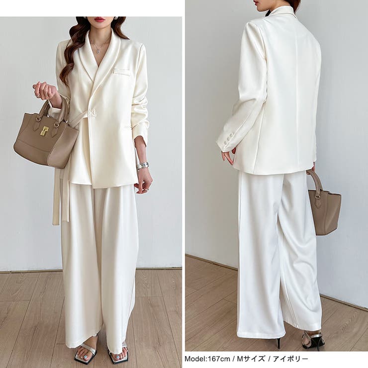 セットアップ パンツスーツ オフィスカジュアル | COCOMOMO | 詳細画像21 