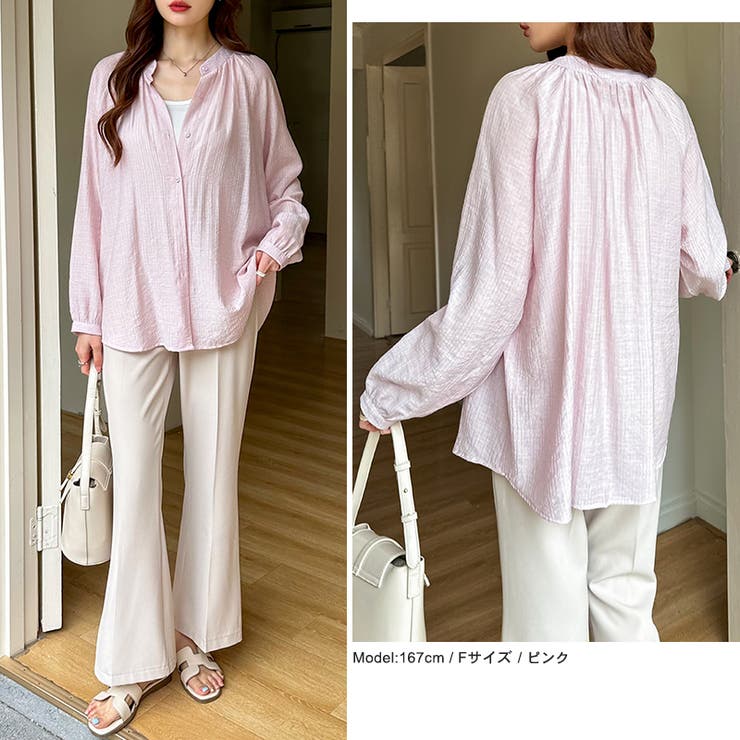 シアーシャツ カラーシャツ シャツブラウス | COCOMOMO | 詳細画像12 