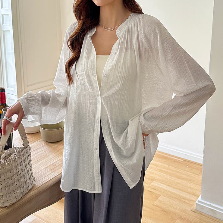 シアーシャツ カラーシャツ シャツブラウス | COCOMOMO | 詳細画像21 