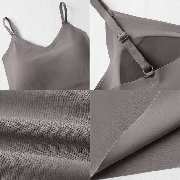 カップ付きキャミソール vネックキャミソール シームレスブラトップ | COCOMOMO | 詳細画像17 