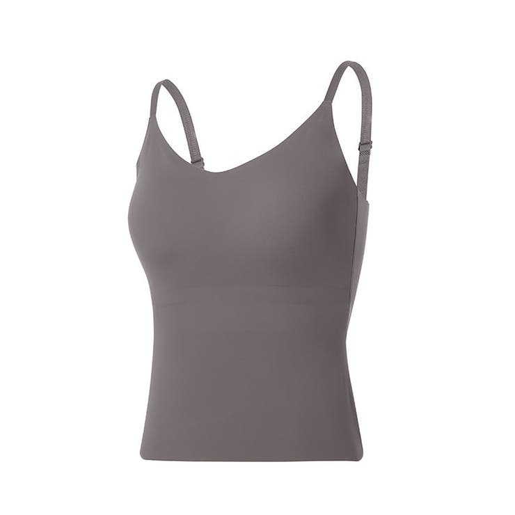 カップ付きキャミソール vネックキャミソール シームレスブラトップ | COCOMOMO | 詳細画像21 