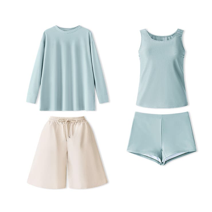 水着4点セット ラッシュガード 体型カバー水着 | COCOMOMO | 詳細画像39 