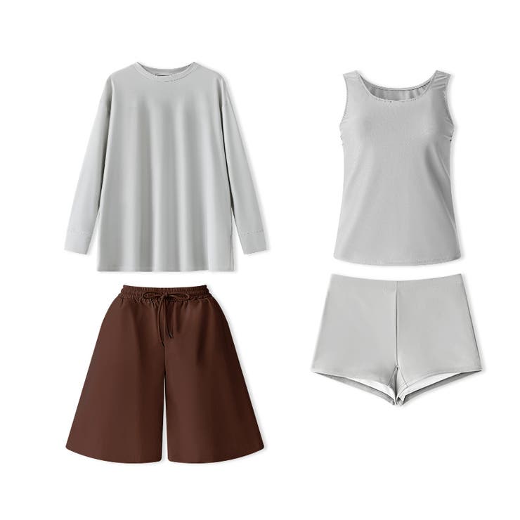 水着4点セット ラッシュガード 体型カバー水着 | COCOMOMO | 詳細画像40 