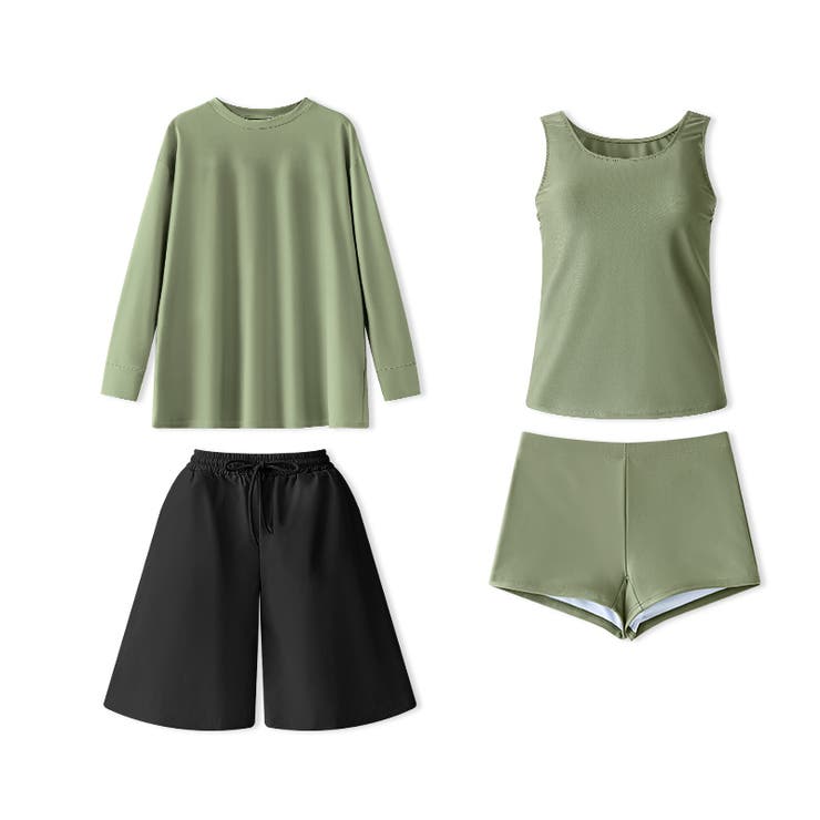 水着4点セット ラッシュガード 体型カバー水着 | COCOMOMO | 詳細画像42 