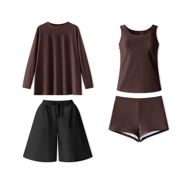 水着4点セット ラッシュガード 体型カバー水着 | COCOMOMO | 詳細画像44 