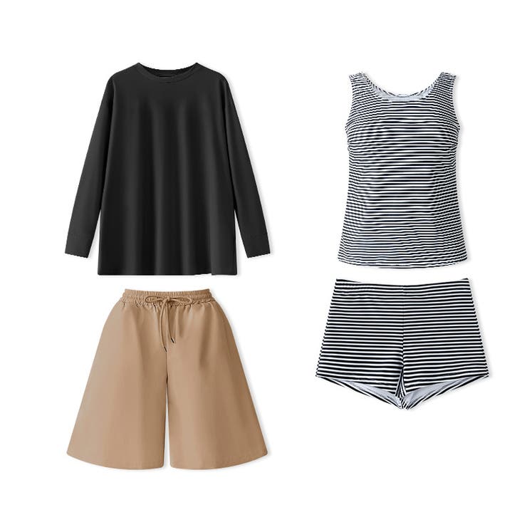 水着4点セット ラッシュガード 体型カバー水着 | COCOMOMO | 詳細画像45 