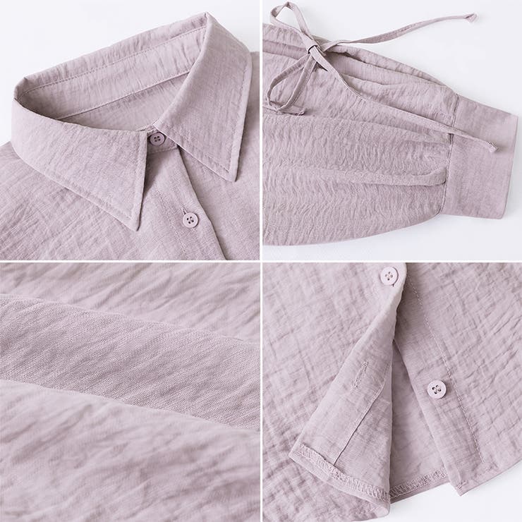 袖リボン×ショート丈 シアーシャツ ショートトップス | COCOMOMO | 詳細画像24 