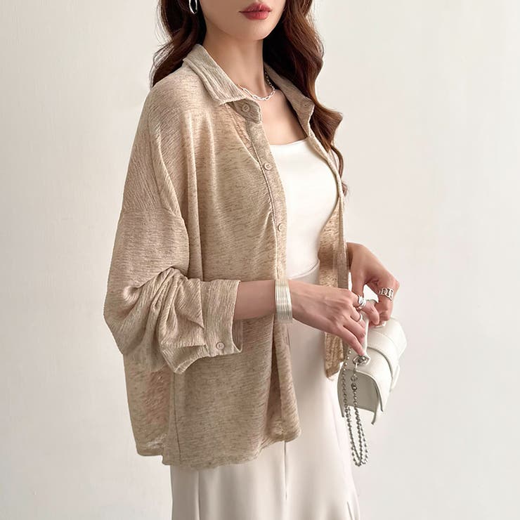 シアーシャツ バックスリット シアーカーディガン | COCOMOMO | 詳細画像10 