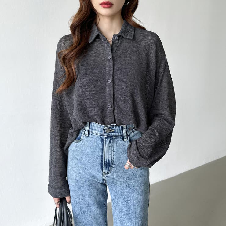 シアーシャツ バックスリット シアーカーディガン | COCOMOMO | 詳細画像2 