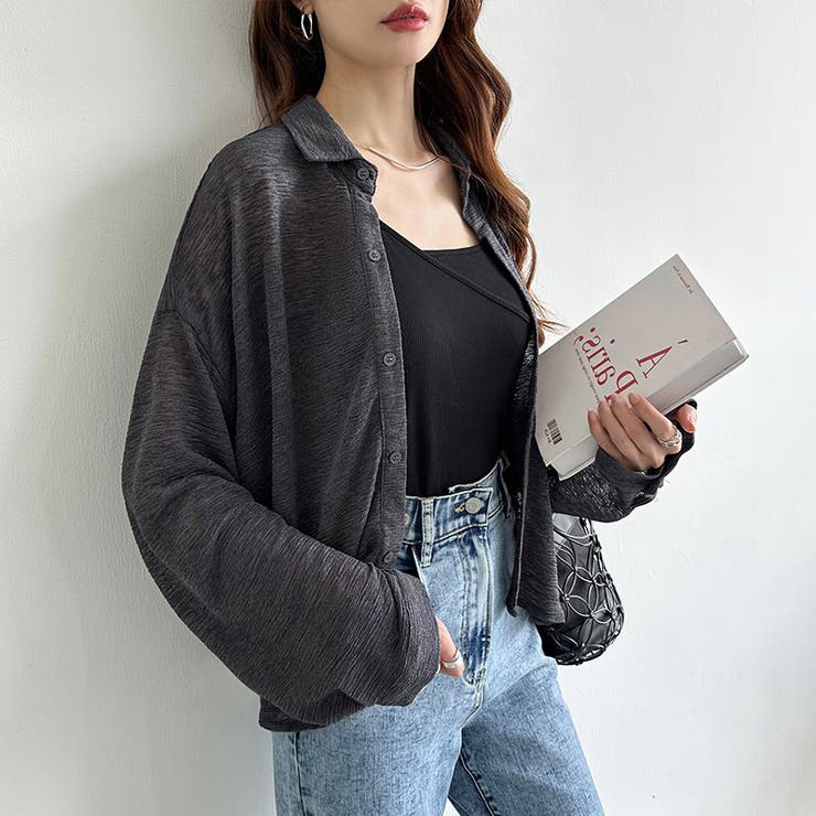 シアーシャツ バックスリット シアーカーディガン | COCOMOMO | 詳細画像4 