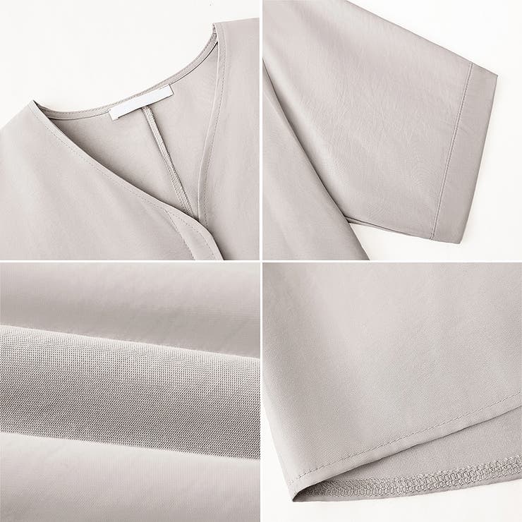 ジップアップワンピース シャツワンピース vネックワンピース | COCOMOMO | 詳細画像31 