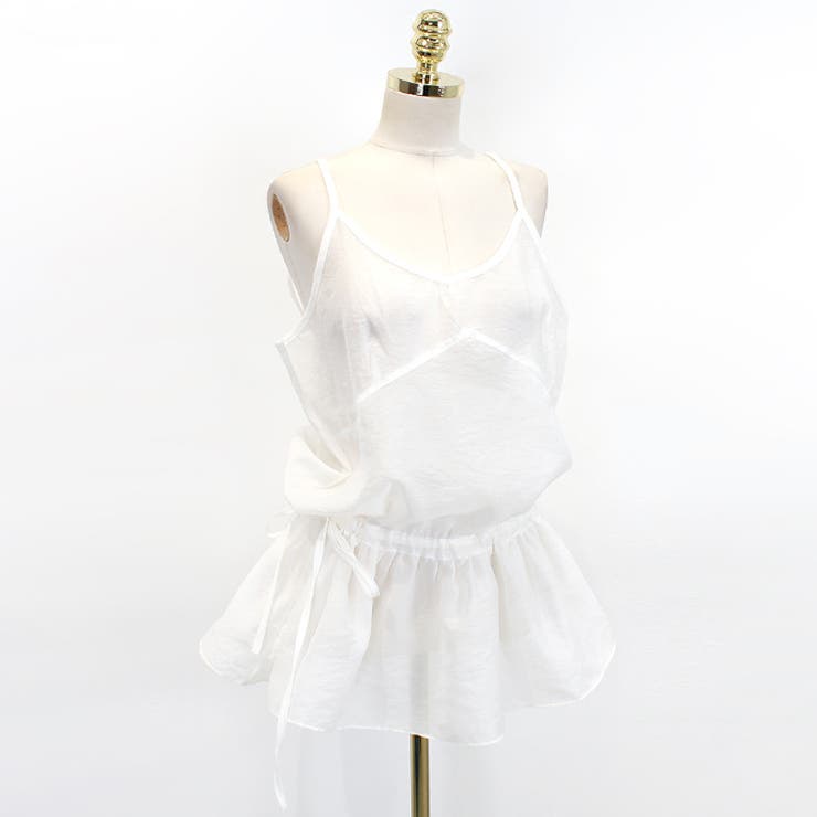 レイヤードキャミソール ペプラムキャミソール シアーキャミソール | COCOMOMO | 詳細画像16 