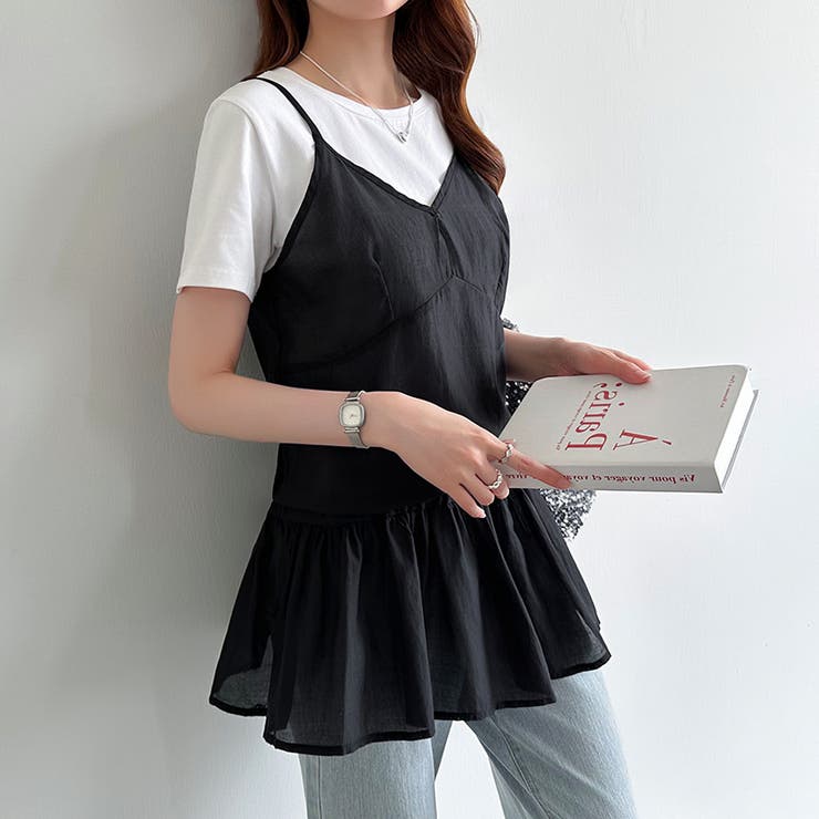 レイヤードキャミソール ペプラムキャミソール シアーキャミソール | COCOMOMO | 詳細画像7 