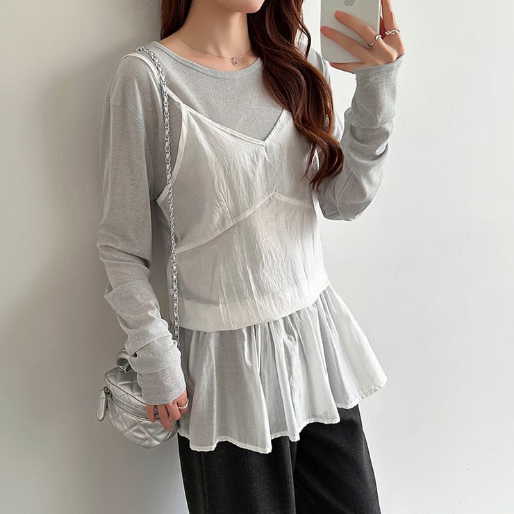 レイヤードキャミソール ペプラムキャミソール シアーキャミソール | COCOMOMO | 詳細画像11 